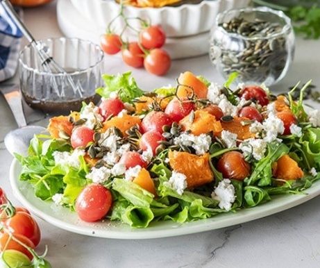 Нежный салат с печёной тыквой и творогом: легкость и вкус в каждой порции
