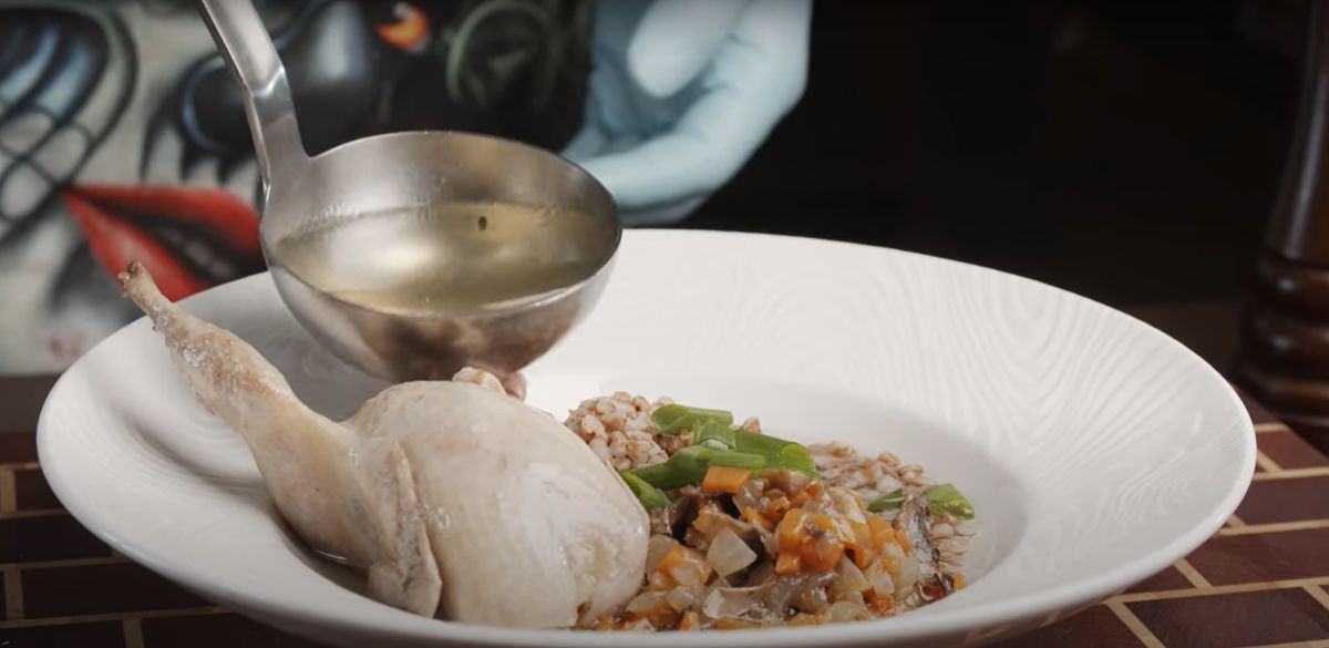 Суп из гречки с перепелками