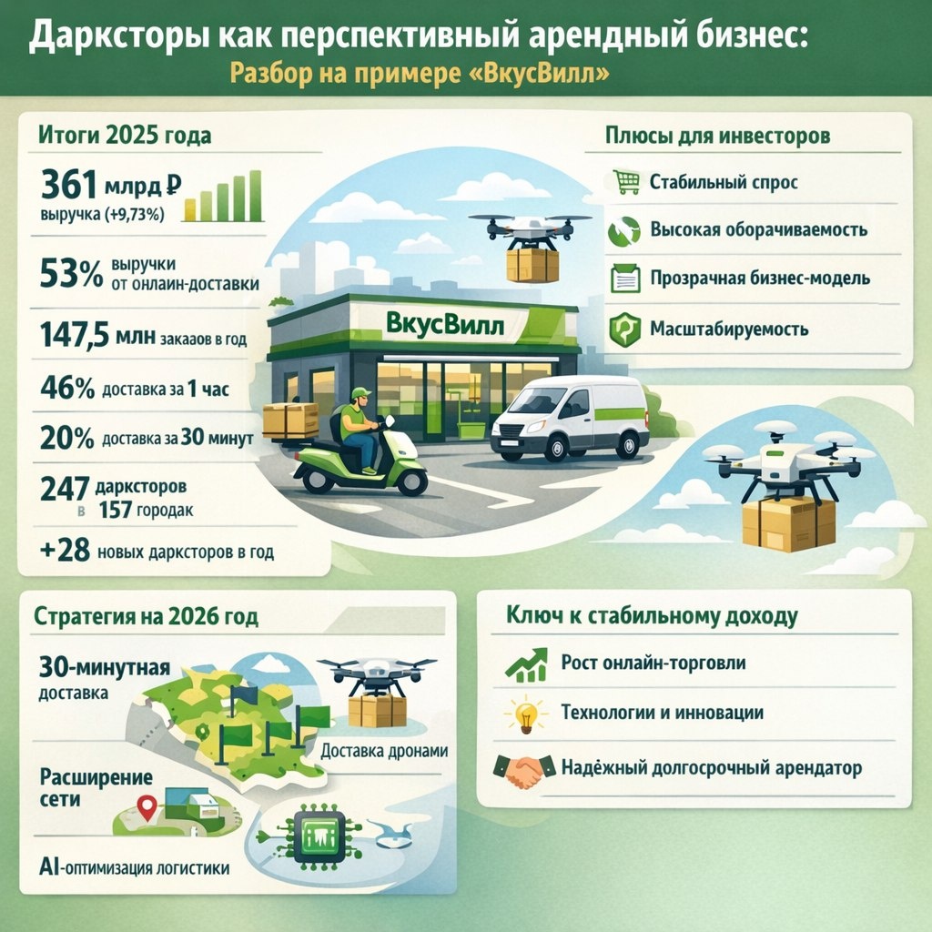 Дарксторы: новые горизонты для арендного бизнеса на примере «ВкусВилл»