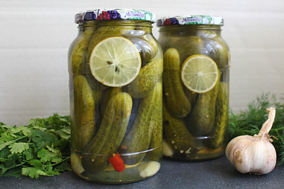 Необычные маринованные огурцы с лимоном на зиму