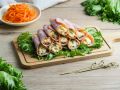 Необычные рулетики из ветчины с сыром и корейской морковью