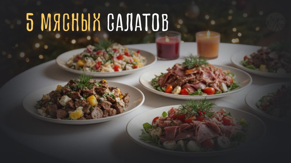 Пять мясных салатов для новогоднего стола 2026
